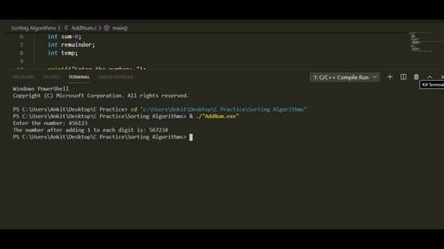 Add 1 to each digit in a number in c || Incrementing each digit in a number. смотреть онлайн