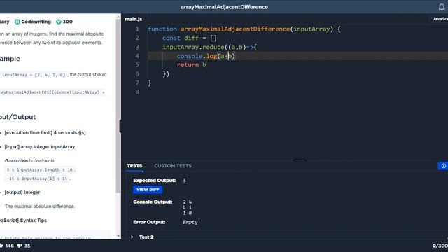 Array Maximal Adjacent Difference - Javascript - Code SIgnals смотреть онлайн