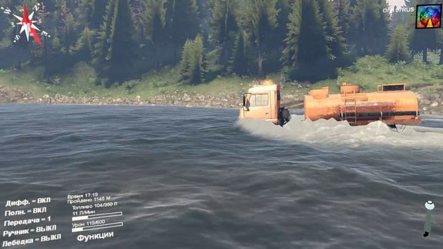 SpinTires. Карта "Горные реки" #1. Еду за Уралом. (Ссылка на карту в описании) смотреть онлайн