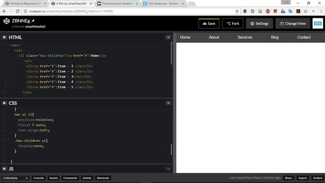 CSS3 Flexbox Responsive Horizontal Navigation Menu Bar - Flexbox Multilevel Nested Submenu смотреть онлайн
