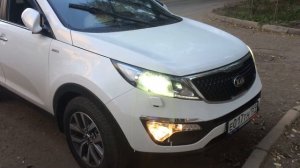 Работа омывателей фар Kia Sportage 2014