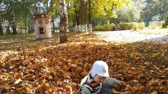 Трое детей валяются в осенних листьях смотреть онлайн