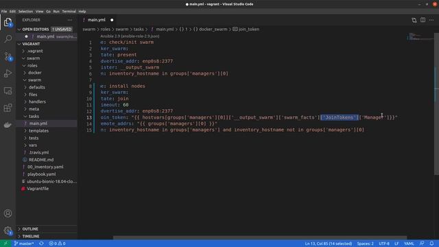 PE swarm cluster : add managers and workers, join tokens - #ansible 46 смотреть онлайн