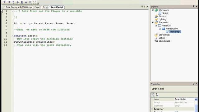 How To Make A ROBLOX Reset GUI смотреть онлайн