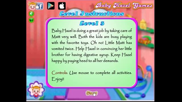 Baby Hazel Sibling Care game смотреть онлайн