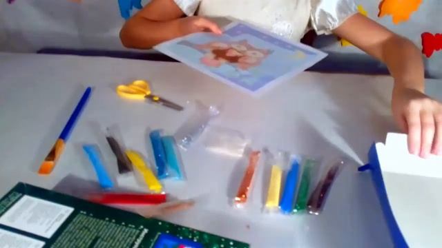 Картина с кучей цветных Блесток. Детское Творчество, набор Фреска Волшебный Блеск, цветной песок