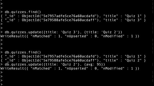 Replacing documents in MongoDB with mongo client cs5610o sp20 12108 смотреть онлайн