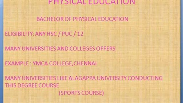 PHYSICAL EDUCATION (PT)-AFTER PUC / HSC / 12 - STUDY NEXT? CAREER GUIDE (TAMIL) смотреть онлайн