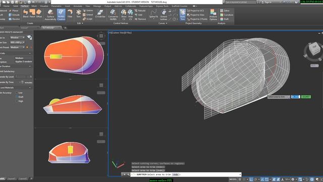 3D AUTOCAD 2011-2019 , TUTORIAL MOUSE MENGUNAKAN SURFACE MODELING смотреть онлайн