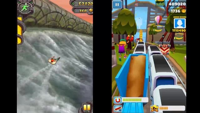 Temple Run 2 VS Subway Surfers Прохождение смотреть онлайн