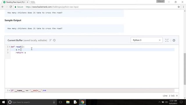 Hackerrank problem solving Reading Raw Input with python смотреть онлайн