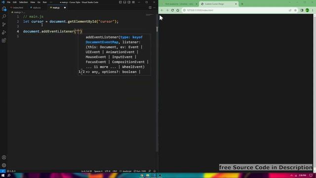 Custom Cursor Design HTML, CSS, and JavaScript Guide Web Design @rayen-code смотреть онлайн