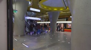 Poland, Warsaw, metro ride from Świętokrzyska to Nowy Świat-Uniwersytet