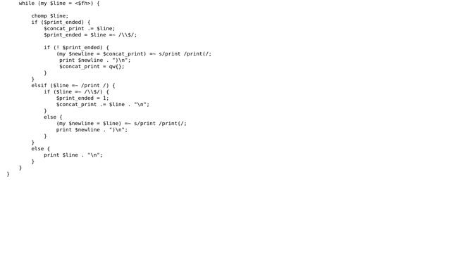 Code Review: a Python2 to Python3 print fixer in perl смотреть онлайн