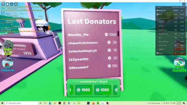 Roblox: Needle_Me donates 22K in Donate Me (Gamepass) April 15, 2022 смотреть онлайн