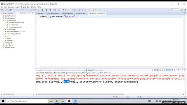 Auto wire by Constructor level | Implementation of Auto wire by Constructor level in spring Boot смотреть онлайн