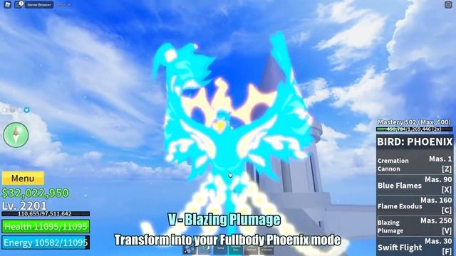 Awakened Phoenix Showcase (SSS+) in Blox Fruits смотреть онлайн