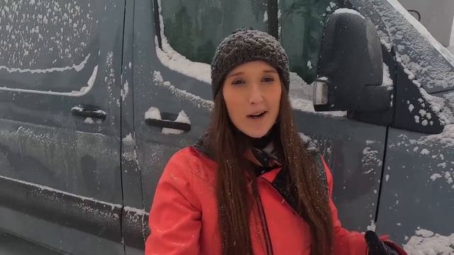 Snow Storm Camping in a Mercedes Sprinter Van at a Ski Resort - Snowboarding Deep Powder! смотреть онлайн