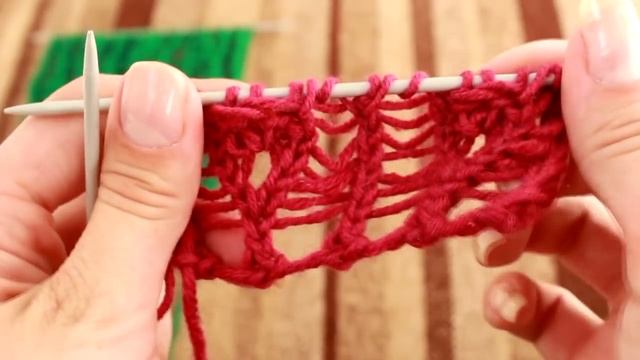 Узор спицами "Капли дождя". Ажурный узор спицами. смотреть онлайн