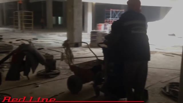 Бетонные промышленные полы от компании Redline - полный процесс подготовки и заливки пола смотреть онлайн