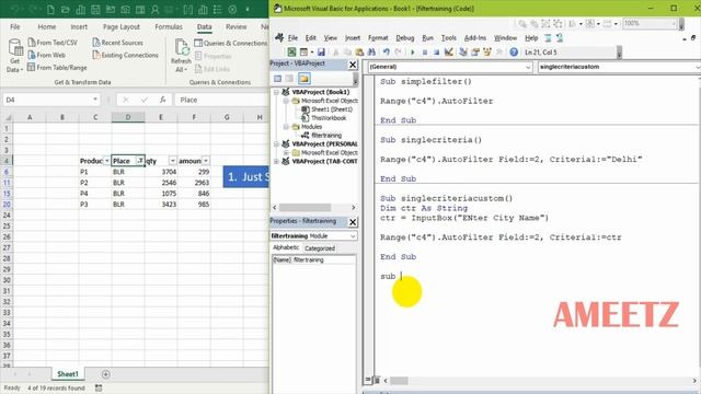 EXCEL VBA ONLINE VIDEOS Part IV - AutoFilter with VBA смотреть онлайн