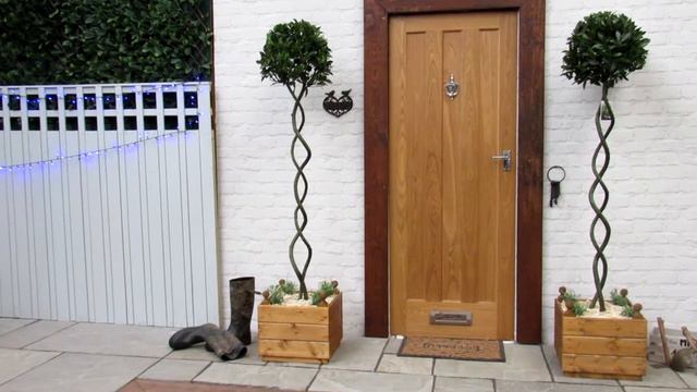 Bay tree double corkscrew Complete in Wooden Planters смотреть онлайн