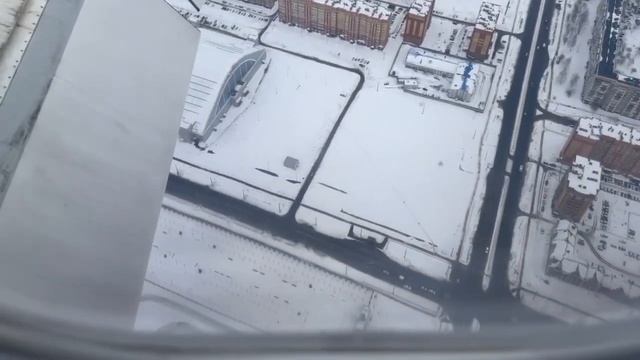 Зимняя Йошкар-Ола - из иллюминатора самолёта CRJ-100 смотреть онлайн