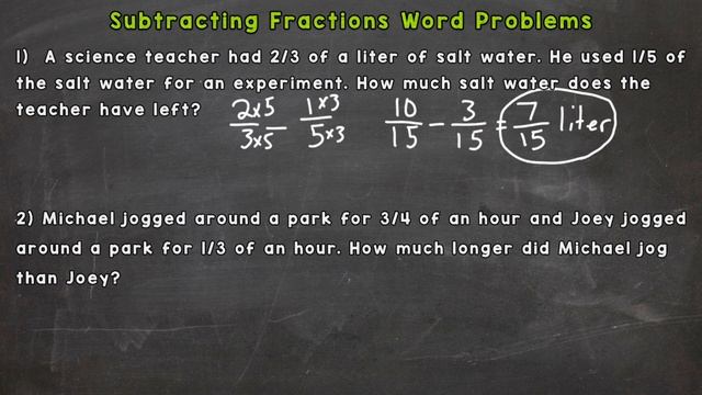 Subtracting Fractions Word Problems | Fraction Word Problems смотреть онлайн