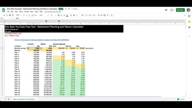 Best Free Retirement Calculator in Excel for download plus tutorial (ep. 1) смотреть онлайн