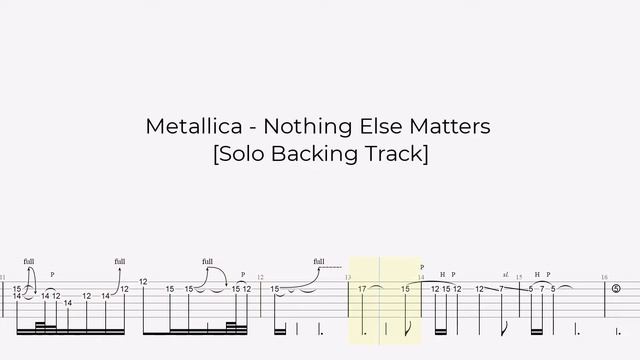 Metallica - Nothing Else Matters [Solo Backing Track with tabs] смотреть онлайн