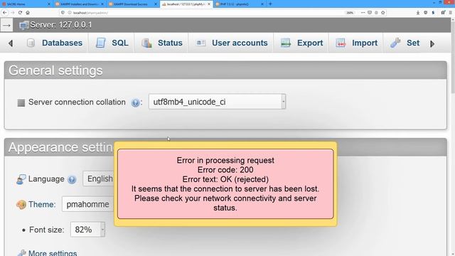 XAMMP Error:200 - Is there a solution for when phpMyAdmin lost connection to the server - SACRE Liv смотреть онлайн