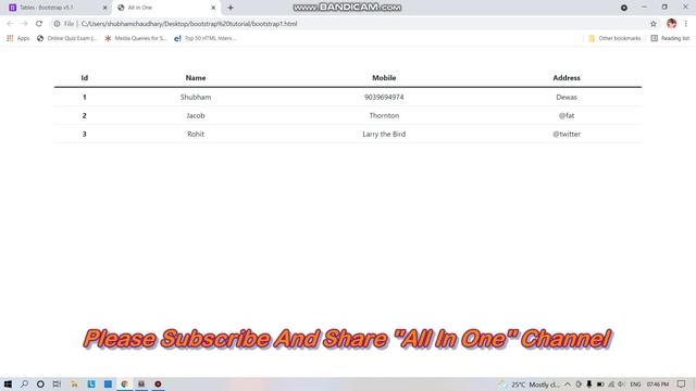 Bootstrap 5 Full Tutorial In Hindi (Part-11) Responsive table and its tags смотреть онлайн