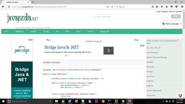 volatile example.
- javapedia.net смотреть онлайн