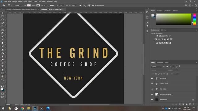 How to Make a Rustic Cafe Logo in Photoshop смотреть онлайн