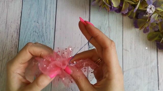 Это фантастика! Нежные весенние бантики из лент 4 см и фатина/новинки канзаши/kanzashi/diy/мк смотреть онлайн