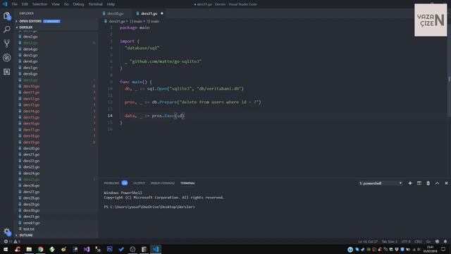 Golang Dersleri - Veritabanı İşlemleri (Silme) #22 смотреть онлайн