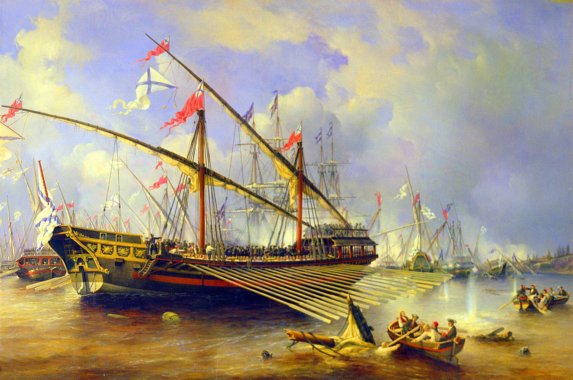 Вторая победа русского флота над шведами у острова Гренгам в Северной войне. . смотреть онлайн