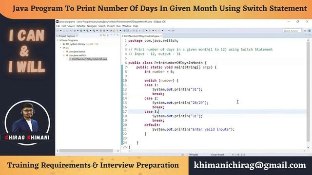 08 | Java Program To Print Number Of Days In a Given Month Using Switch Statement смотреть онлайн