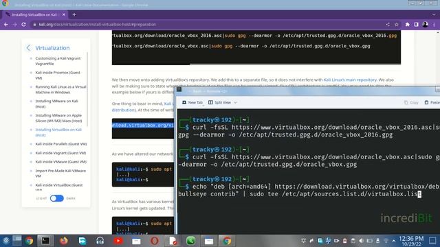 how to setup Virtual box on kali linux 2022 |incrediBit| смотреть онлайн