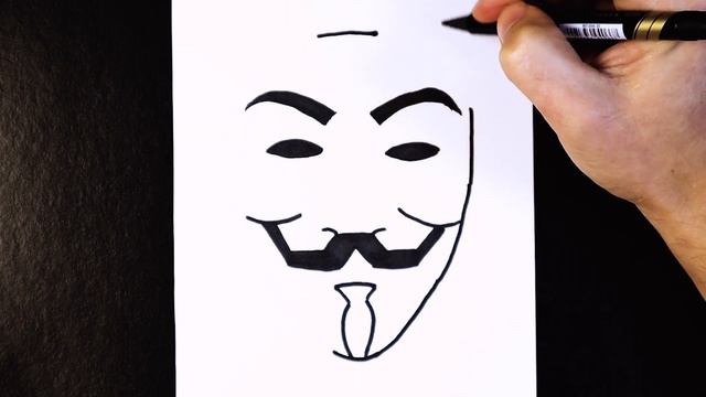 How to Draw Guy Fawkes mask: V for Vendetta with Glitch Effect смотреть онлайн