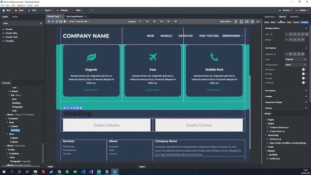 Create A Service Page from Scratch - Bootstrap Studio - Ben Coepp - смотреть онлайн