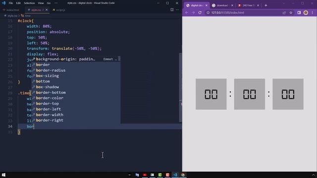 HTML & CSS & Js || how to create a digital clock смотреть онлайн