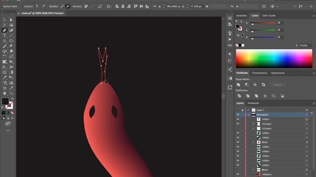 Рисуем змею в Adobe Illustrator | уроки для новичков смотреть онлайн