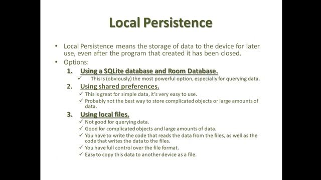 Android Local Persistence смотреть онлайн