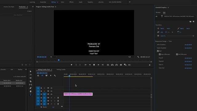 How to Create Rolling Film Credits in Adobe Premiere Pro смотреть онлайн