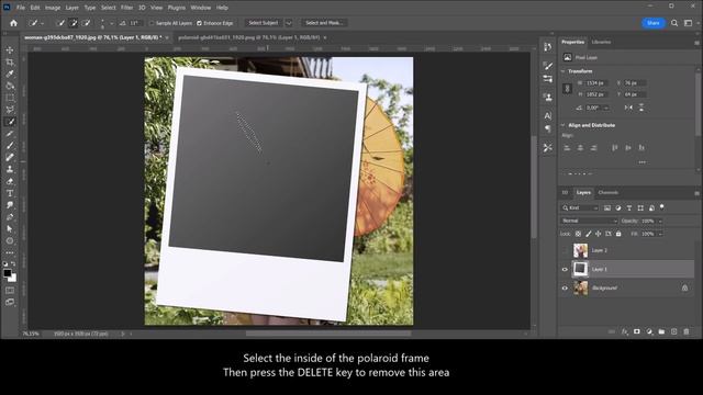 Polaroid pop out effect | Place photo inside polaroid frame | PHOTOSHOP TUTORIAL смотреть онлайн