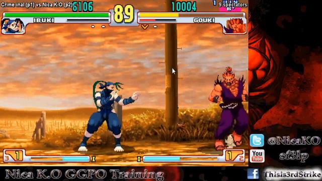 GGPO 3s- Crime-inal (ibuki) vs Nica K.O (akuma) смотреть онлайн