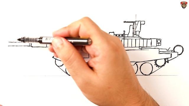 How to draw a Tank T-90 | Realistic tank drawing смотреть онлайн