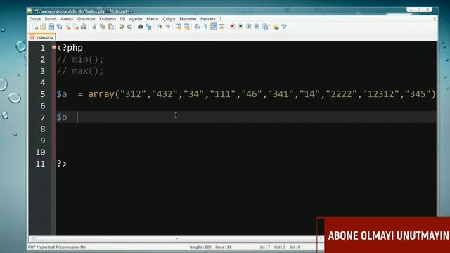des5 Array Yapısındaki En Büyük ve En Küçük Değeri Bulma max , min смотреть онлайн