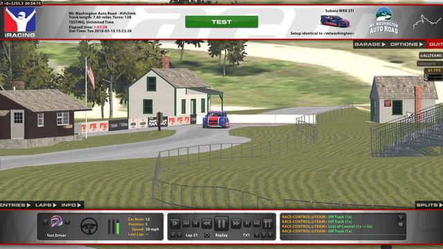 iRacing | Subaru WRX STI at Mt Washington: 5: 28.195 смотреть онлайн
